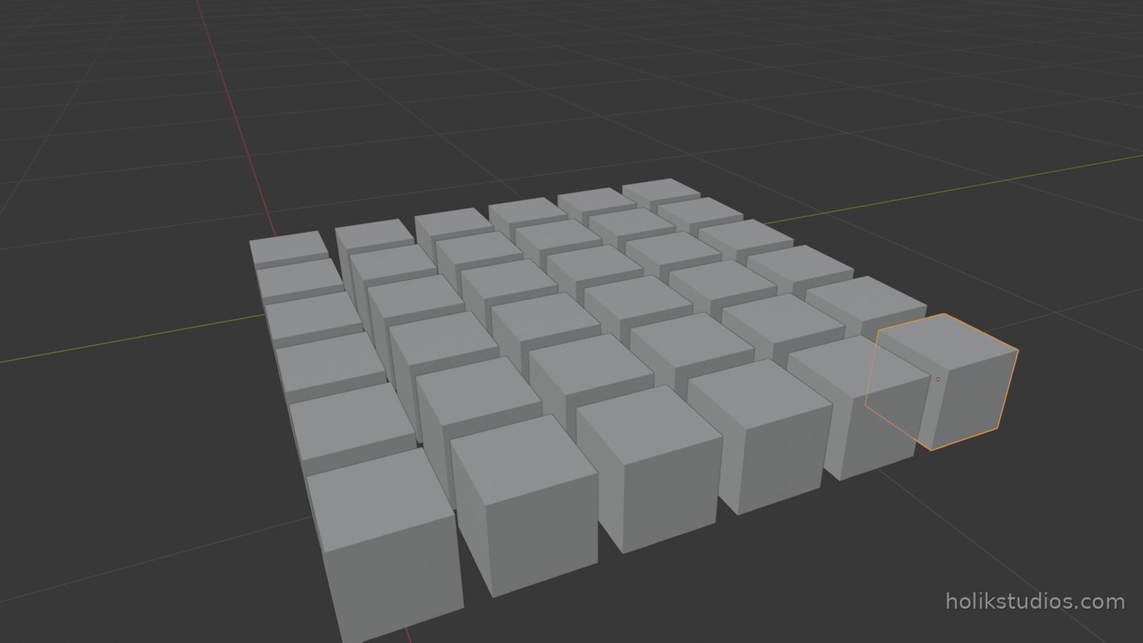 Viewport render of the block grid