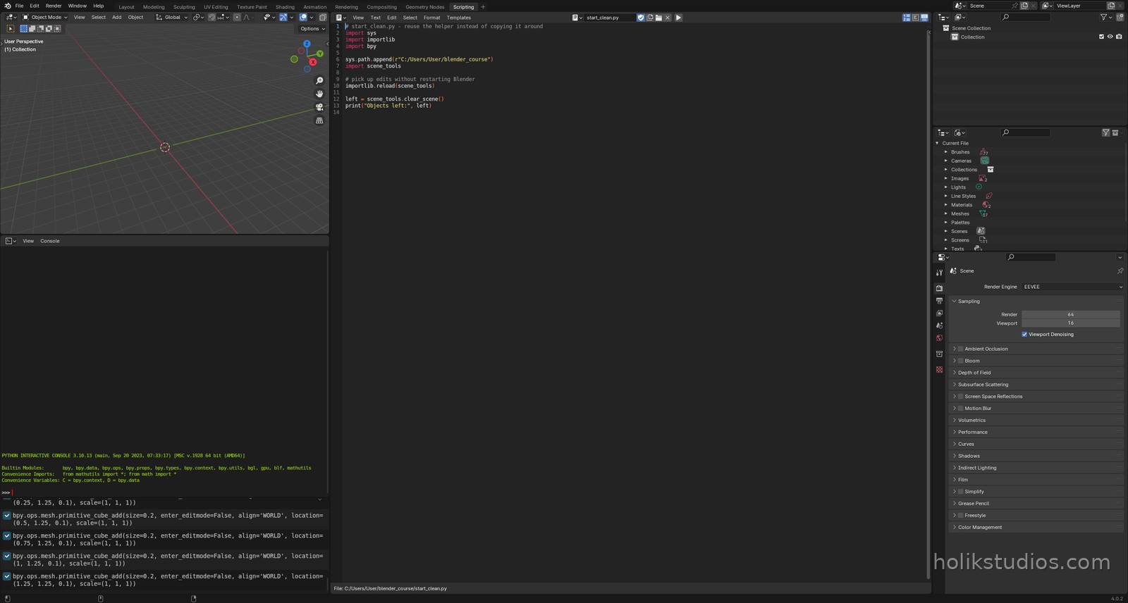 Running the script that imports the helper