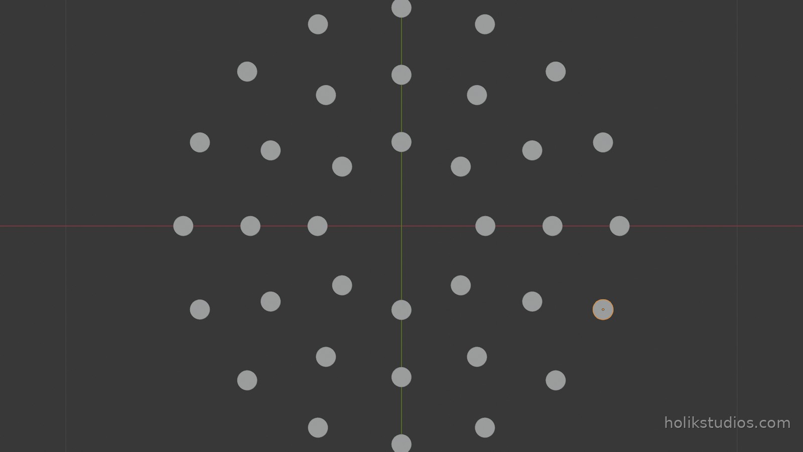 Top view render of three concentric rings
